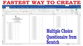 Fastest Way  to make Multiple Choice questionnaire in Microsoft  Word