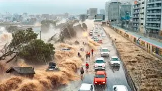 Japan Faces Mass Evacuation! Million tons of water destroyed bridges and roads, Typhoon Shanshan