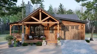 30' x 42' COZY & LOVELY Small House | Awesome and Peaceful Wood Cabin House Design.