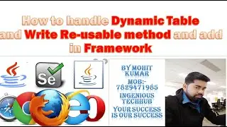 How to handle Dynamic Table and Write Re-usable method and add in Framework