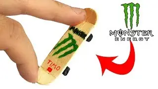 How To Make a Fingerboard / Skateboard from Popsicle Sticks ??? - Monster Energy