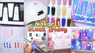 Makartt BLACK FRIDAY SALE Unboxing 7 Polygel Kits, 40 Gel Polishes, LAMP, EFILE, FOIL KIT Swatched
