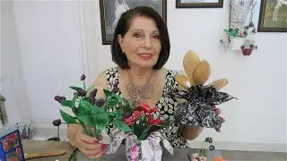 KUMAŞ KAĞIT VE ÇİÇEKLERLE DEKOR