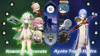 Nahida Aggravate X Ayato Triple Hydro- Spiral abys 3.1 - Floor 12 - 9 Stars
