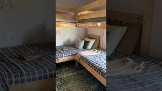 Our Twin Medium Corner Bunk with Straight Ladders on Ends is the best quad bunk! #kidsbed #bunkbed