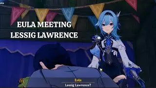 Eula meeting Lessig Lawrence scene in Genshin Impact version 3.8