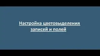 Настройка цветовыделения записей и полей