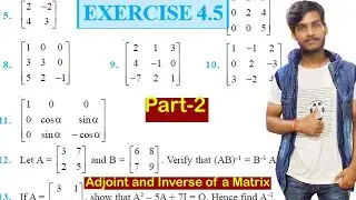 Determinants  Exercise 4.5 Part-2 NCERT Solution || Class 12 Maths || Adjoint and Inverse of Matrix