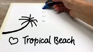 Beginner Painter Try to Paint Like Wow Art |Tropical Beach Easy Acrylic Painting on Mini Canvas