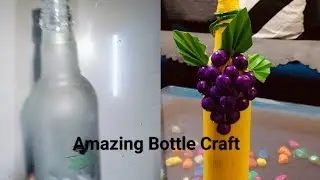 Bottle craft is a grape - themed /Dly project that repurposes a glass bottle / decorative showpiece 