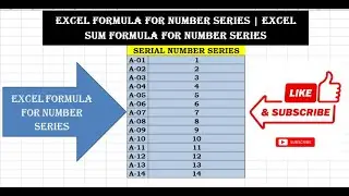 How to Excel formula for number series! Serial number Tricks |  