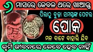 ୬ ମାସରେ ଥରେ ଖାଆନ୍ତୁ, ପେଟର ପୋକ ମଳ ବାଟେ ବାହାରି ଯିବ | Worms in Stomach Home Remedies