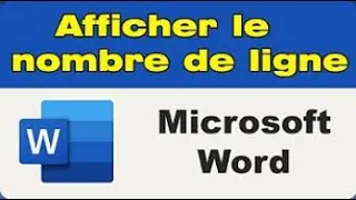 Comment afficher le nombre de lignes sur Word