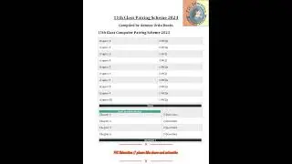 1st year computer pairing scheme 2023 | Computer Science Scheme 11 Class 2023