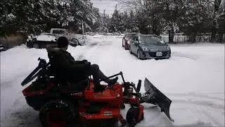 Plowing Snow with Kubota Zero Turn | Snow Plow