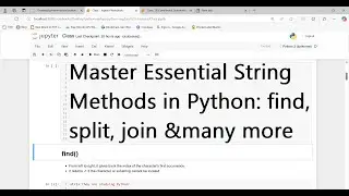 Python Class 15: Mastering String Methods – find, rfind, ljust , split, join, and More with Examples