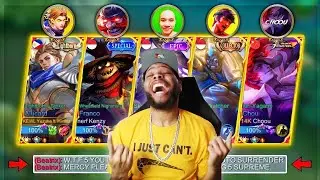 Ask VeLL Reacts Yuzuke 5 Top GLOBAL SUPREME YouTubers in One Team! 🔥 | Mobile Legends