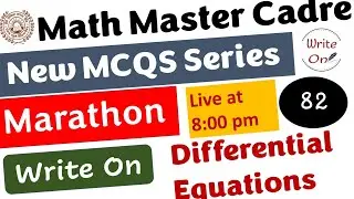 Math Master Cadre | Differential Equations| Most Important MCQs |Ch-08 |New Classes|Deeply Explained