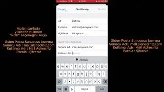 iOS Cihaza Mail Kurulumu -GÜNCEL