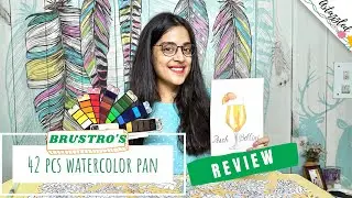 Brustro 42 pcs Watercolor Pan Review (with Painting and Calligraphy test)