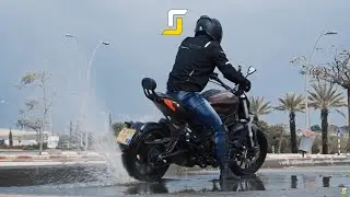 Biker in the rain