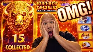 15 GOLD HEADS JACKPOT on Buffalo Gold Revolution.