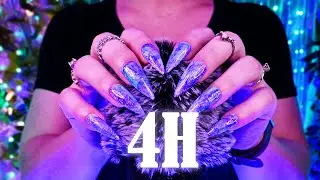 Hypnotic Layered ASMR 💜 Fluffy Mic, Whispers, Rain & Brown Noise - 4 Hours🍃 Drift Away