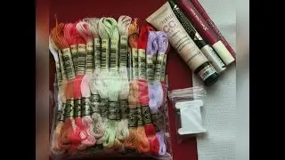 Рукодельные покупки, авторские схемы, нитки и ткань для вышивки крестом.