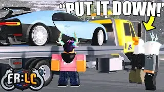 Tow Truck Driver Tried STEALING Dealership CARS! - ERLC Roblox Liberty County