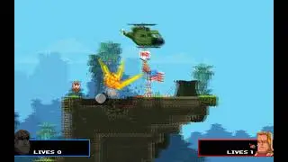 #COOP прохождение Broforce на высоком уровне сложности (кооператив) #1