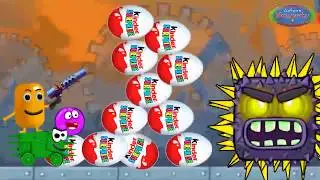 Красный шар и живая капсула против квадрата - мультик игра. Добрый красный шарик и киндер сюрприз