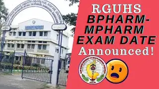 RGUHS Pharmacy Exam Updates || B Pharm and M Pharm Exams date ||. @Pharmatree99