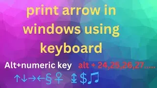 how to print arrow(↑↓→←) in windows using keyboard