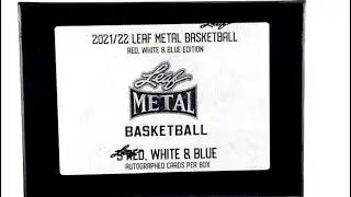 Opening 2021 Leaf NBA Basketball Metal Red, White & Blue 1/1 auto