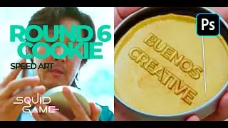 SPEED ART - LOGO COOKIE ROUND 6/ SQUID GAME PHOTOSHOP