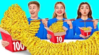 100 खाद्य परतें चुनौती | मजेदार चुनौतियां Multi DO Challenge