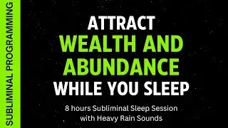 Attract WEALTH and ABUNDANCE While You Sleep - Subliminal Affirmations with 8 hrs Heavy Rain Sounds