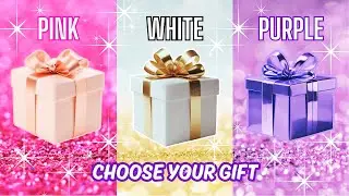 Choose your gift 🎁🤩💝😭3 gift box challenge Pink, Blue & Purple