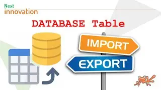Create Table, Export and Import