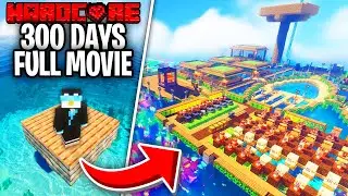 I Survived 300 Days ON A RAFT in Minecraft Hardcore!