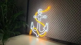 Neon Tubes Mounted on Clear Backboard