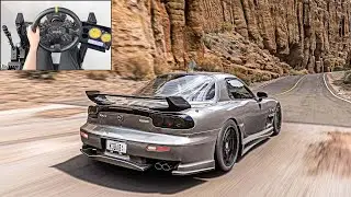 Mazda RX-7 Canyon Drive | Forza Horizon 5 | Steering Wheel Gameplay