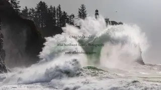 Incredible Stunning Massive Pacific Ocean Waves at Cape Disappointment (clear, bright 1080p HD)