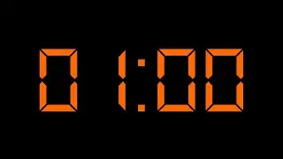 Timer 1 Menit Digital Font - Neon Orange HD No Copyright