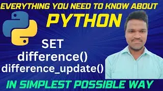 Set difference set difference_update  