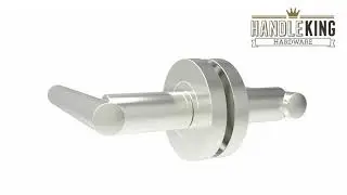 Satin Stainless Steel T Bar Lever on Rose Door Handles - Handle King