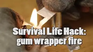 How to start a fire : Gum-wrapper & Batteries