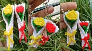 Mini Rose Boke Keyring Crochet || Satabdi Crochet || With English Subtitles available 