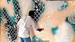 How To Wall Painting Texture Design Ideas Normal Texture Art Work Design DIY Wall Artist 🧑‍🎨