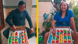 Colored balls challenge | Who is faster?